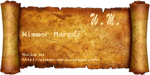 Wimmer Margó névjegykártya